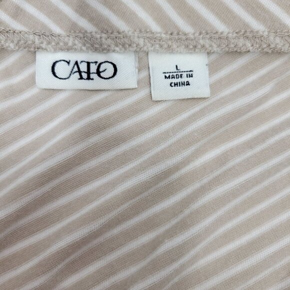 Cato Women's Beige and White Striped Stretchy Maxi Skirt in a Size Large - Picture 9 of 11
